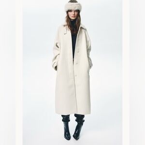 H&M Oversized Coat Cream NWT